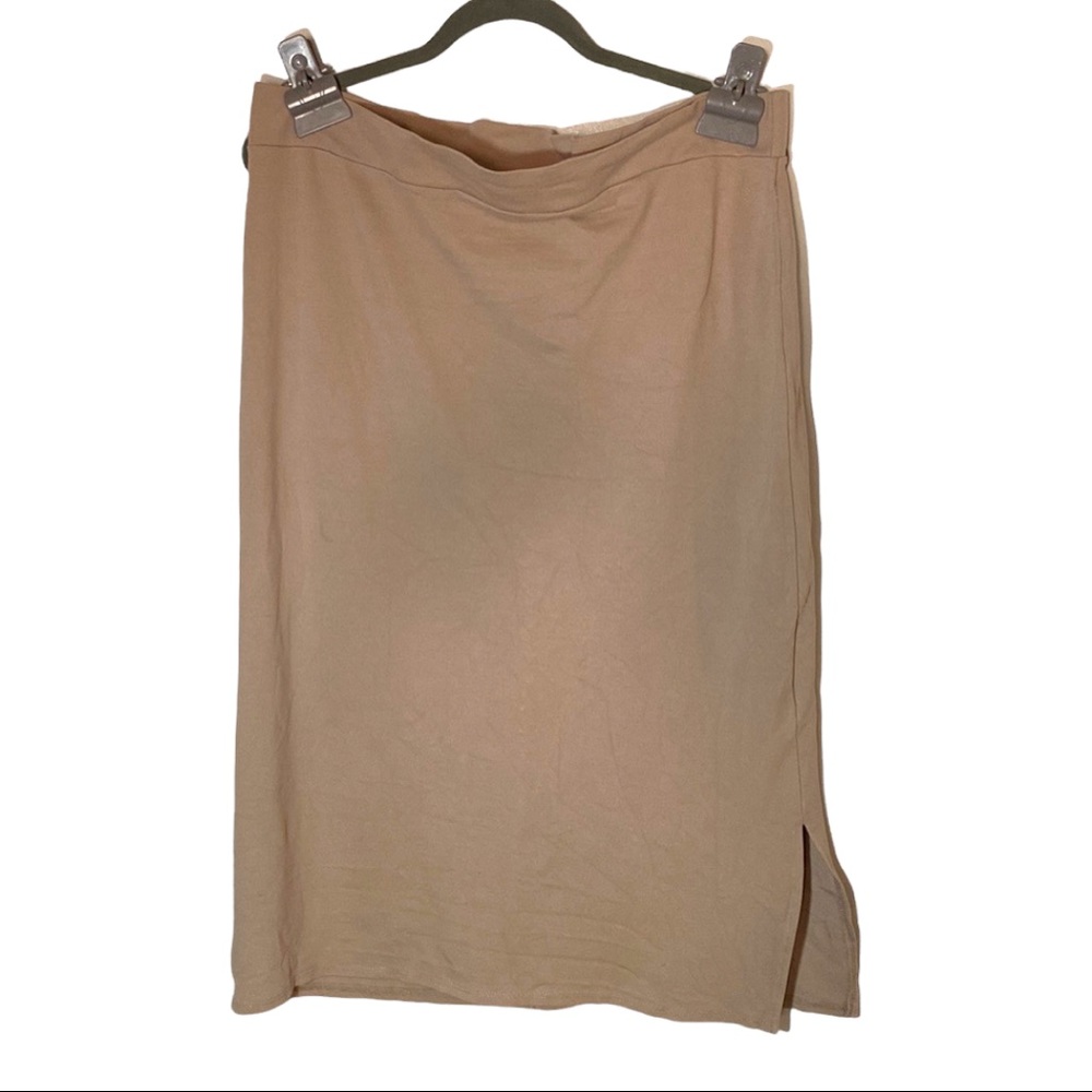 Tan MIDI Pencil Skirt
